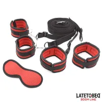 Restricciones para la Cama con Antifaz Esposas Ajustables y Desmontables · LATETOBED BDSM LINE · Accesorios y Sets