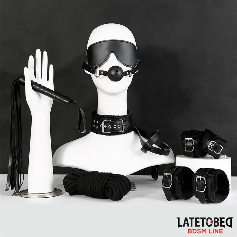 Set de 7 Piezas de Bondage Negro · LATETOBED BDSM LINE · Accesorios y Sets — Foto 10