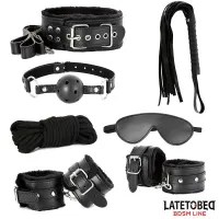 Set de 7 Piezas de Bondage Negro · LATETOBED BDSM LINE · Accesorios y Sets