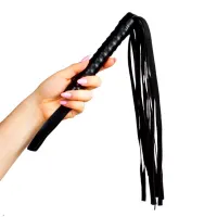 Flogger de Cuero 45 cm Negro · SECRET PLAY · Spanking y Azotes