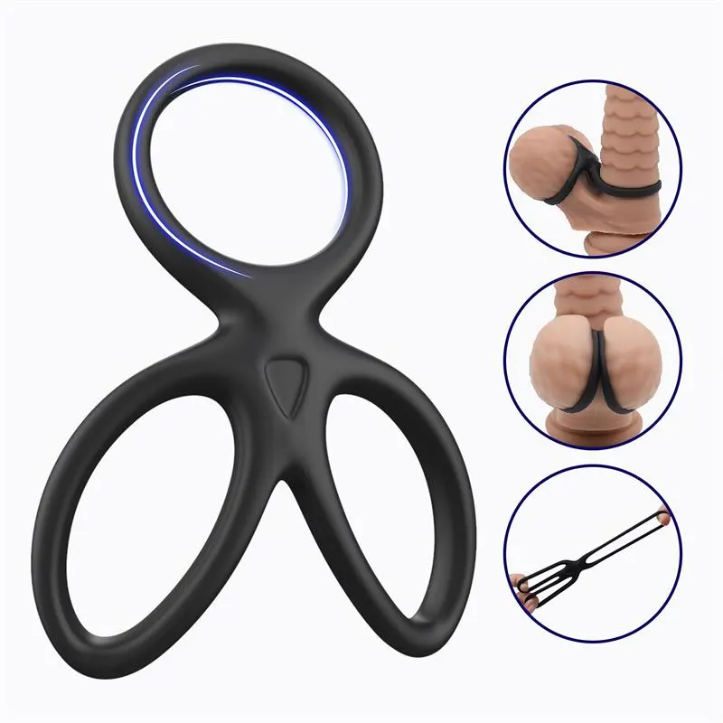 Anillo Triple Pene y Testículos Silicona Líquida Flexible · BEAST RINGS · Anillos para el Pene — photo 5