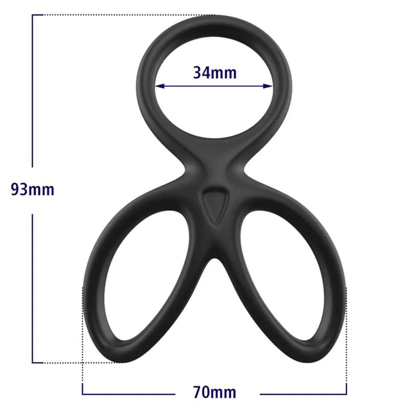Anillo Triple Pene y Testículos Silicona Líquida Flexible · BEAST RINGS · Anillos para el Pene — photo 10