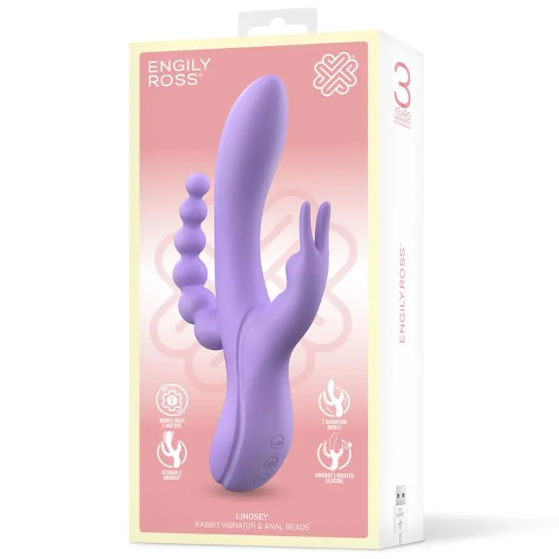 Lindsay Vibrador con Cadena Anal Silicona Líquida Unibody Flexible 2 Motores · ENGILY ROSS · Vibradores — Foto 8