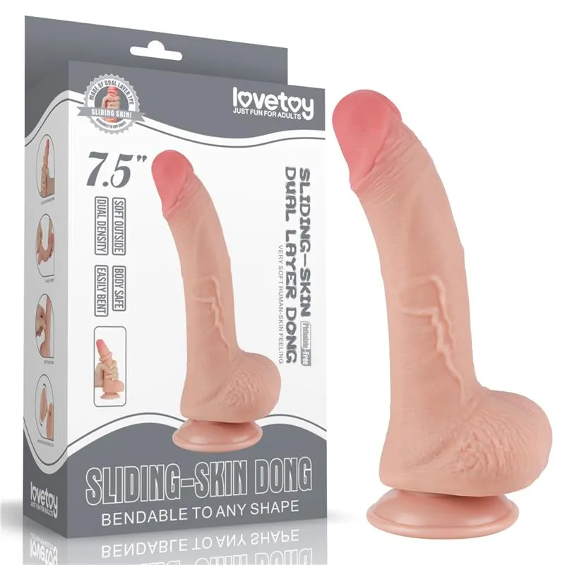 Dildo Dual Layer Piel Deslizante Retractil · LOVETOY · LOVETOY · Dildos — Foto 13