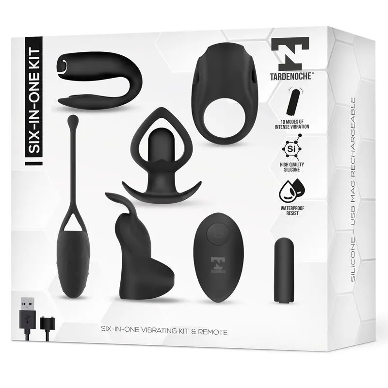 Six-In-One Kit de Bala Vibradora y 5 Accesorios de Silicona · TARDENOCHE · Estimuladores de Clítoris — photo 10
