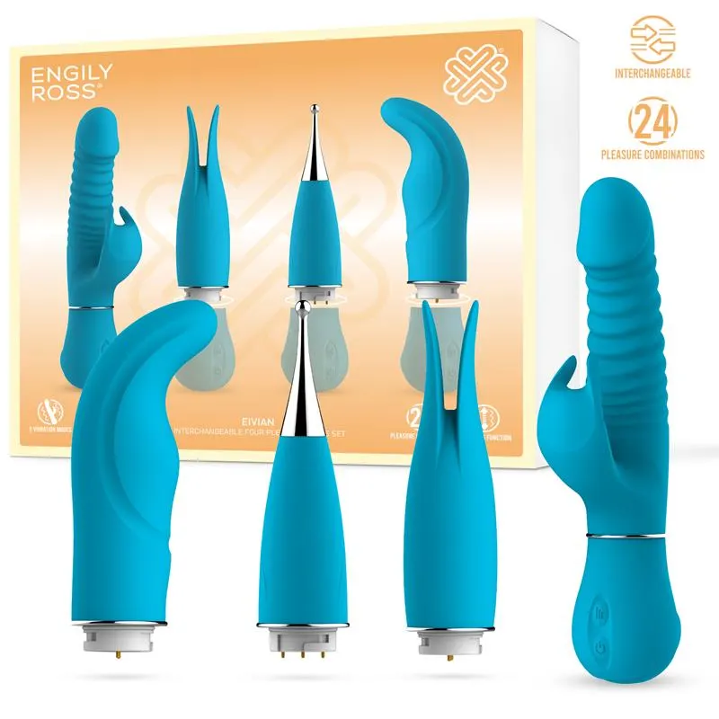 Eivian Set 4 Piezas Intercambiables Vibración y Thrusting · ENGILY ROSS · Estimuladores de Clítoris