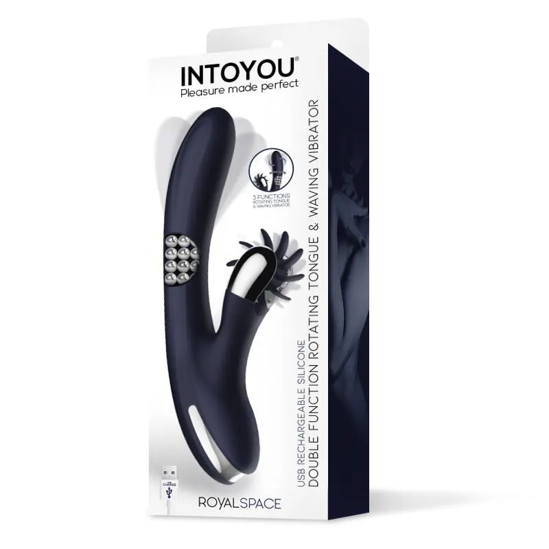 Royalspace Vibrador con Lenguas Estimuladoras y Bolas Internas 360º Azul · INTOYOU · Vibradores — Foto 5