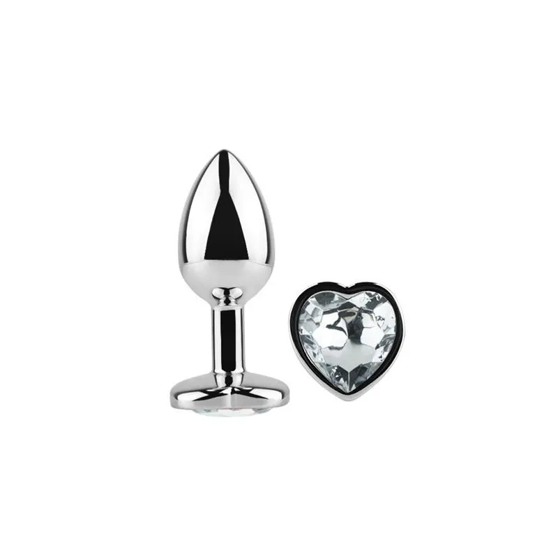 Plug Anal con Joya de Corazón Blanco Talla S · AFTERDARK · Anal — Foto 3