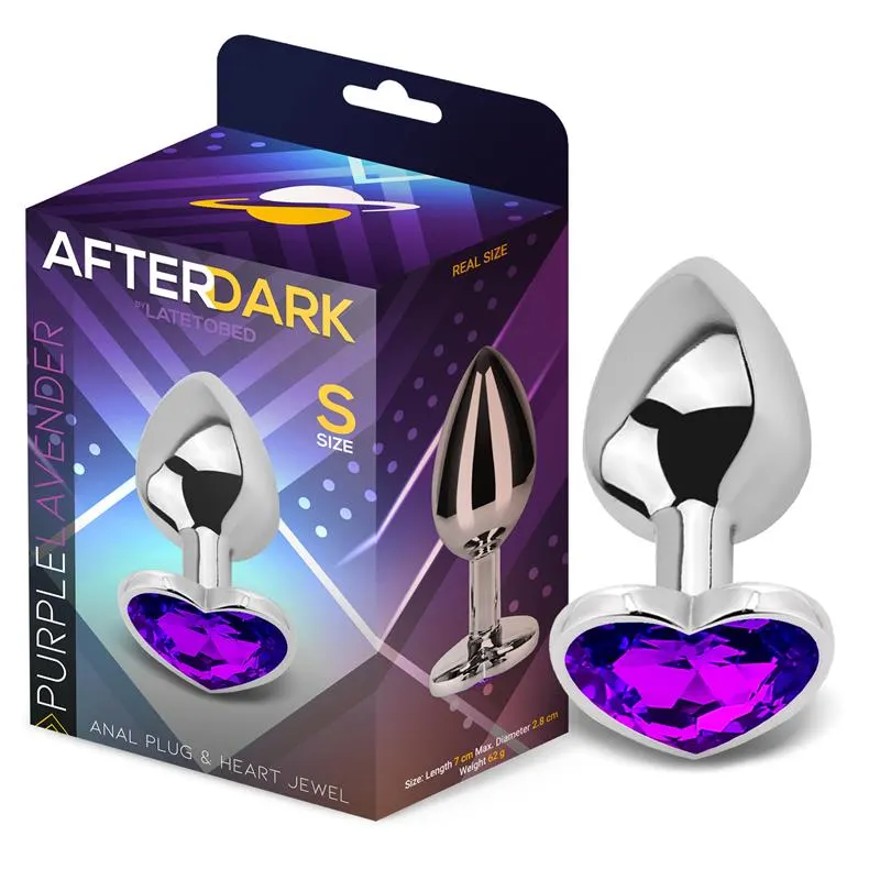 Plug Anal con Joya de Corazón Purple Lavender Talla S · AFTERDARK · Anal