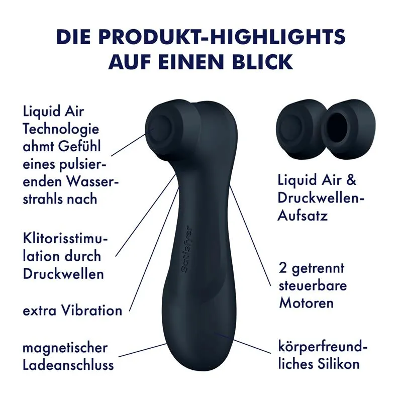 Pro 2 Gener 3 Liquid Air Technology Succión y Vibración Negro · SATISFYER · Estimuladores de Clítoris — foto 6