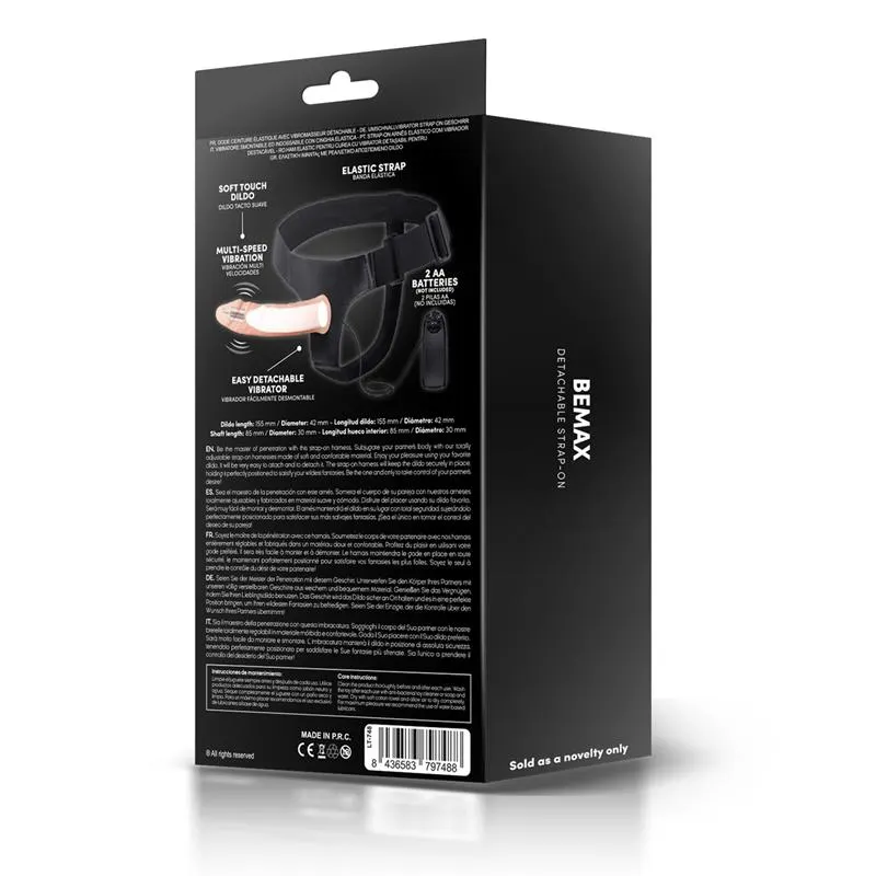 Bemax Arnés con Dildo Hueco Desmontable, Vibración y Control Remoto · HARNESS COLLECTION LATETOBED · Línea LGBT+ — Foto 6