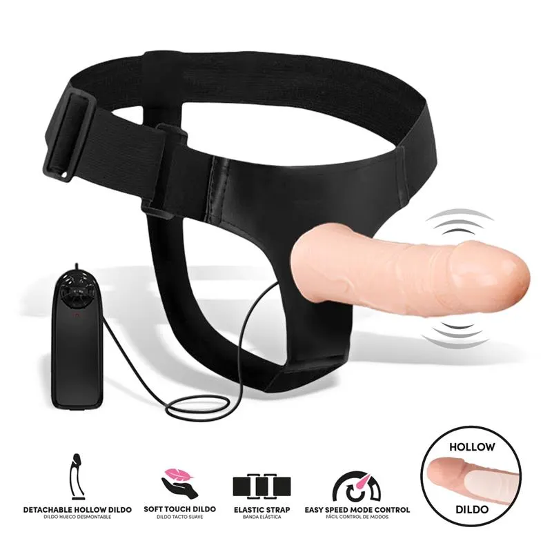 Wobox Arnés con Dildo Hueco Desmontable, Vibración y Control Remoto · HARNESS COLLECTION LATETOBED · Línea LGBT+ — photo 2