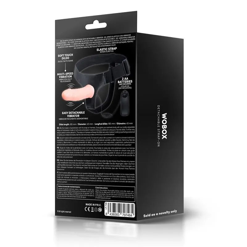 Wobox Arnés con Dildo Hueco Desmontable, Vibración y Control Remoto · HARNESS COLLECTION LATETOBED · Línea LGBT+ — photo 6