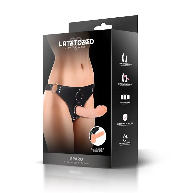 Sparo Arnés con 2 Dildos Realistas Desmontables · HARNESS COLLECTION LATETOBED · Dildos — photo 6