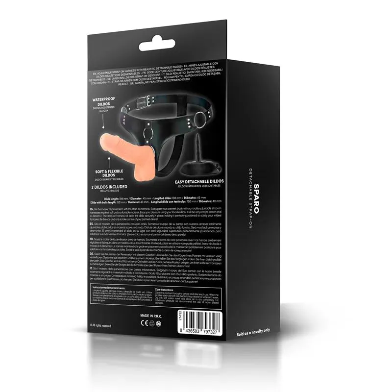 Sparo Arnés con 2 Dildos Realistas Desmontables · HARNESS COLLECTION LATETOBED · Dildos — photo 7