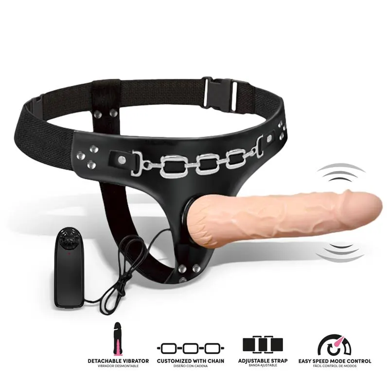 Ribbo Arnés con Dildo Realista con Vibración y Control Remoto · HARNESS COLLECTION LATETOBED · Dildos — Foto 2