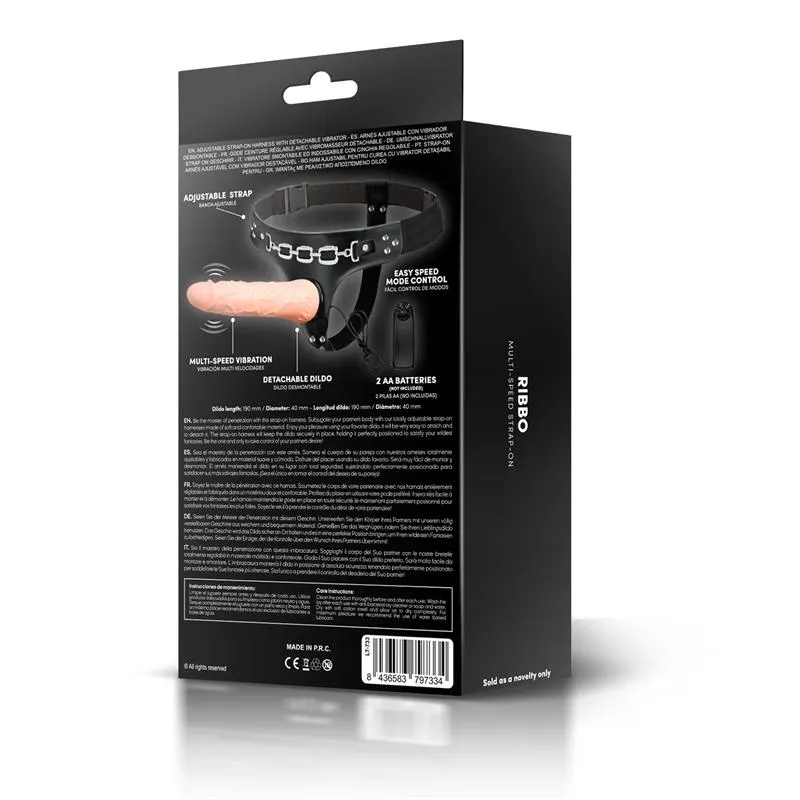 Ribbo Arnés con Dildo Realista con Vibración y Control Remoto · HARNESS COLLECTION LATETOBED · Dildos — Foto 7