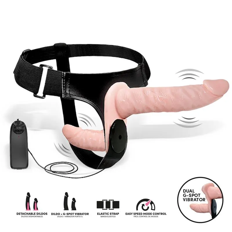Batek Arnés con Dildo Doble Desmontable, Punto G y Vibración Control Remoto · HARNESS COLLECTION LATETOBED · Dildos — Foto 2