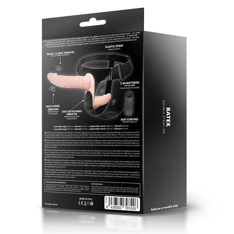 Batek Arnés con Dildo Doble Desmontable, Punto G y Vibración Control Remoto · HARNESS COLLECTION LATETOBED · Dildos — Foto 6
