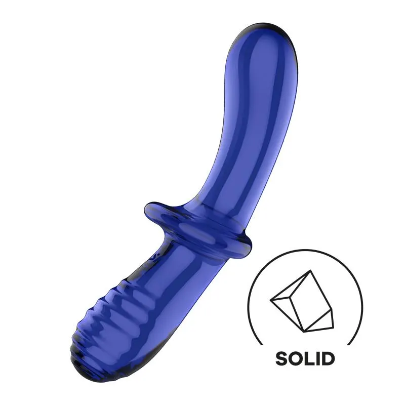 Estimulador de Cristal Double Crystal Hot and Cold Azul · SATISFYER · Dildos