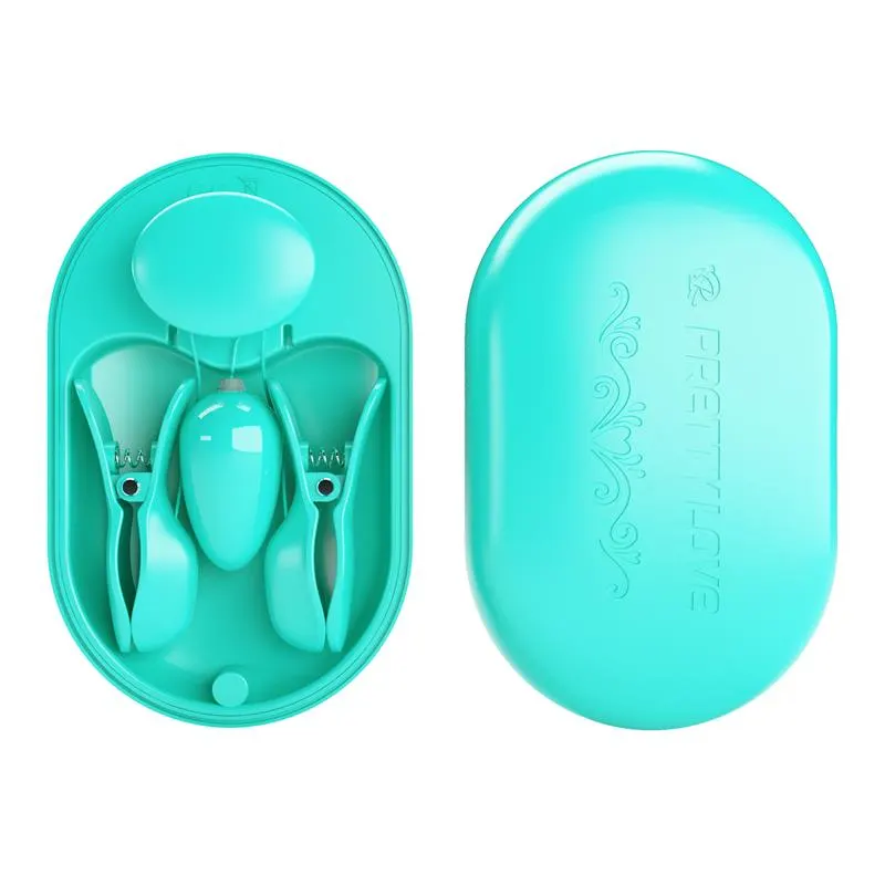 Surprise Box Huevo Vibrador y Pinzas para Pezones con Electro Estimulación Azul · PRETTYLOVE · Estimuladores de Clítoris — Foto 5