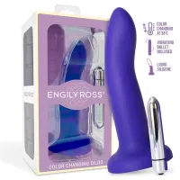 Dildo con Vibración que Cambia de Color Azul a Púrpura Talla M 17 cm · DILDOX BY ENGILY ROSS · Dildos
