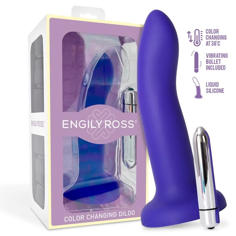 Dildo con Vibración que Cambia de Color Azul a Púrpura Talla M 17 cm · DILDOX BY ENGILY ROSS · Dildos