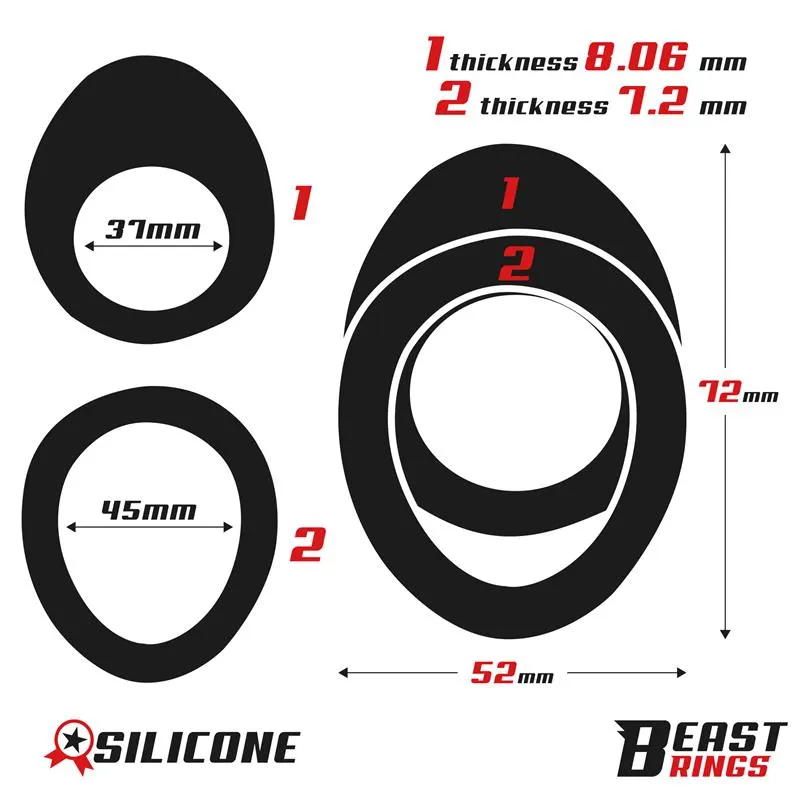 Anillo Doble para el Pene 37/45 mm · BEAST RINGS · Anillos para el Pene — photo 6