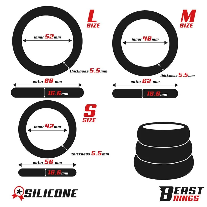Set de 3 Anillos para el Pene S, M y L · BEAST RINGS · BEAST RINGS · Anillos para el Pene — Foto 5