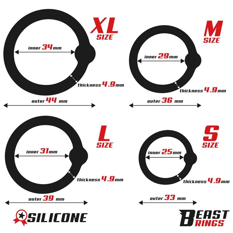 Set de 4 Anillos para el Pene Silicona · BEAST RINGS · Anillos para el Pene — photo 4