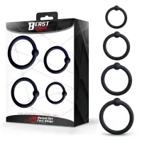Set de 4 Anillos para el Pene Silicona · BEAST RINGS · Anillos para el Pene