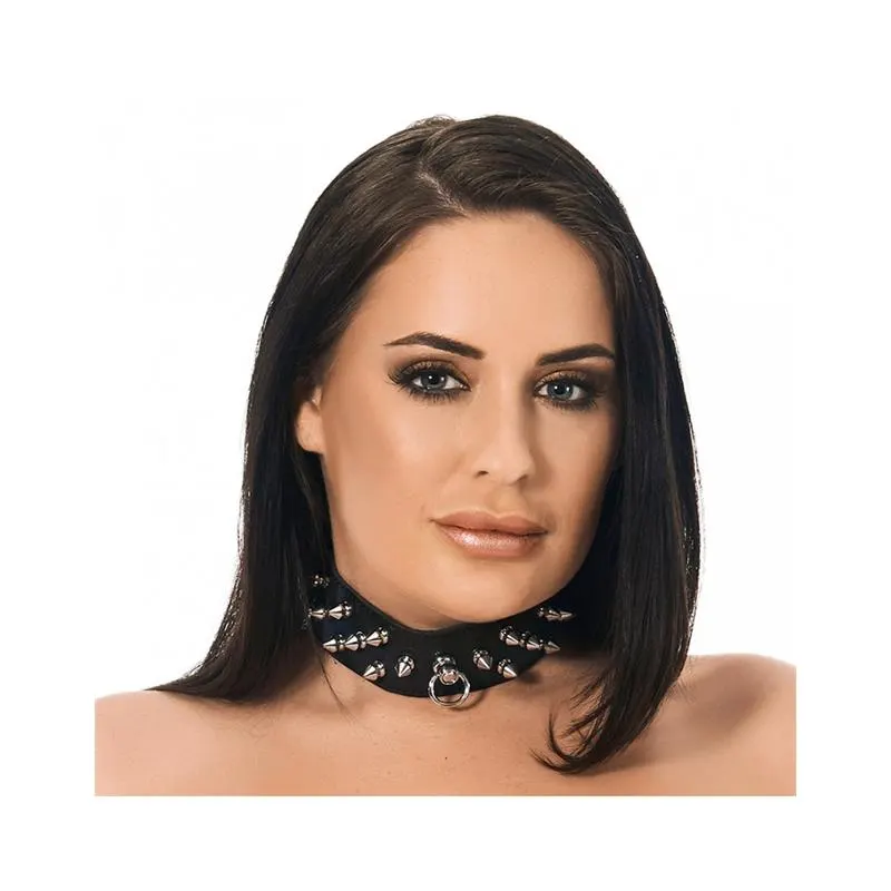 Collar Cuero con Pinchos · M/L · BONDAGE PLAY · Accesorios BDSM y Fetish