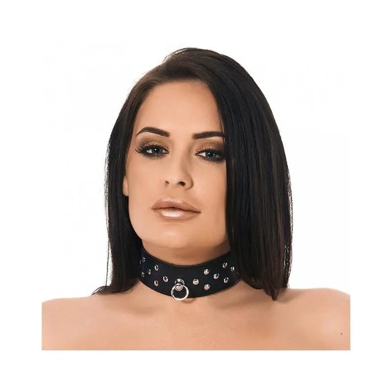 Collar Cuero con Anilla y Tachuelas · S/M · BONDAGE PLAY · Accesorios BDSM y Fetish