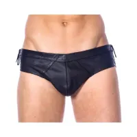 Slips de Cuero Ajustable Color Negro · S/M · BONDAGE PLAY · Tangas y Braguitas
