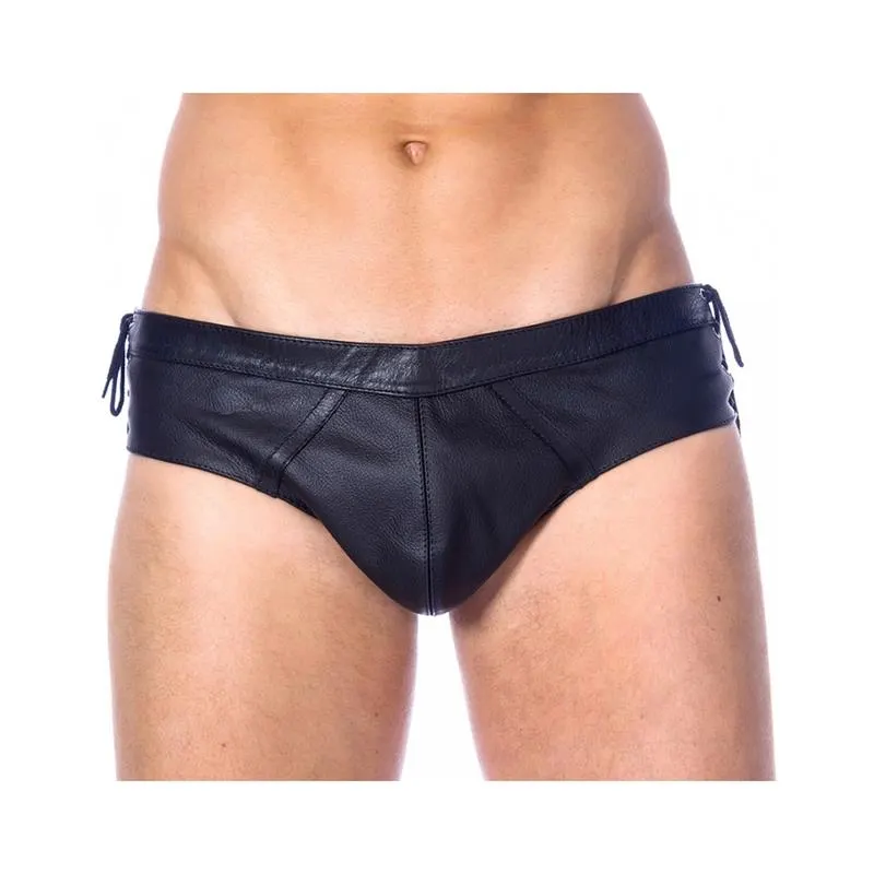 Slips de Cuero Ajustable Color Negro · S/M · BONDAGE PLAY · Tangas y Braguitas