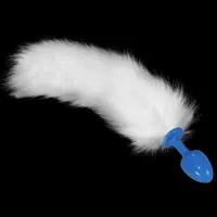 Plug Anal de Metal Azul con Cola Blanca · LOVETOY · Anal