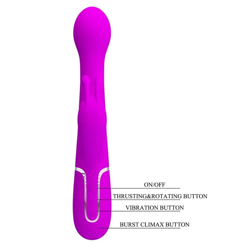 Vibrador con Thrusting y Bolas Rotatorias Dejon Rosa · PRETTYLOVE · Vibradores — Foto 8
