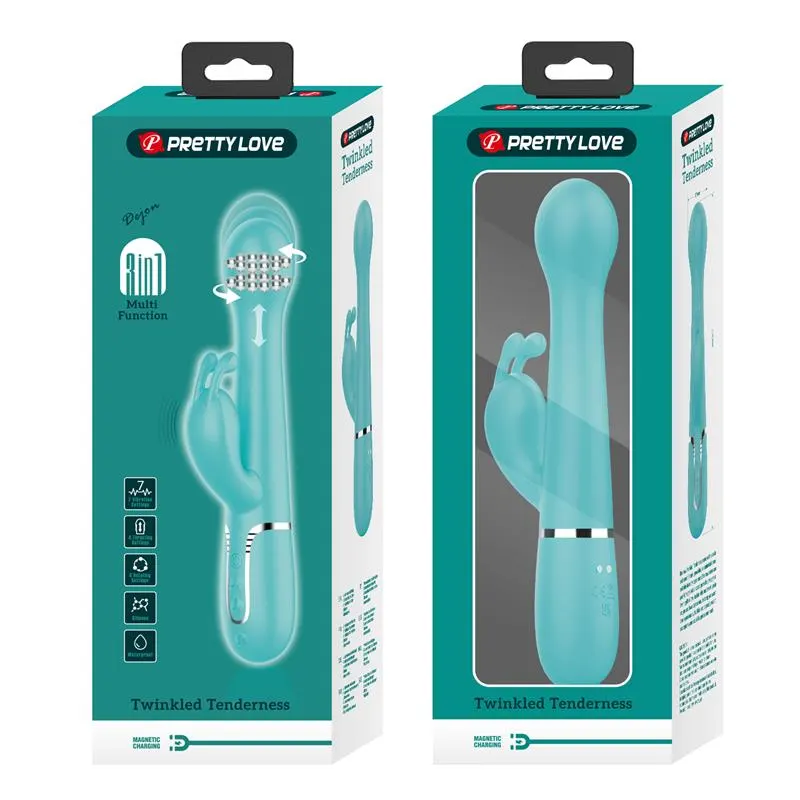 Vibrador con Thrusting y Bolas Rotatorias Dejon Azul · PRETTYLOVE · Vibradores — Foto 11