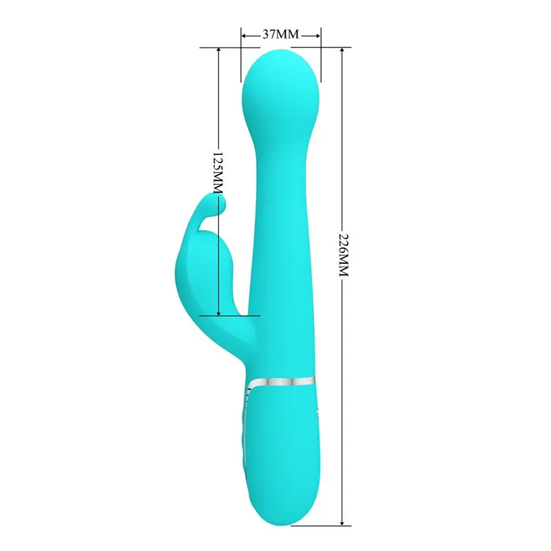 Vibrador con Thrusting y Bolas Rotatorias Dejon Azul · PRETTYLOVE · Vibradores — Foto 10