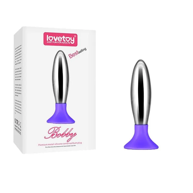 Plug Anal Bobby Metal y Silicona Púrpura · LOVETOY · Anal — Foto 2