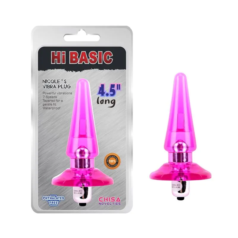 Plug Anal con Vibracion Nicoles 2.5 x 3.2 cm Rosa · CHISA · Anal