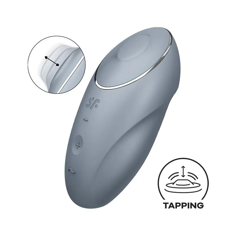 Tap and Climax 1 Vibrador y Tapping Gris · SATISFYER · Estimuladores de Clítoris