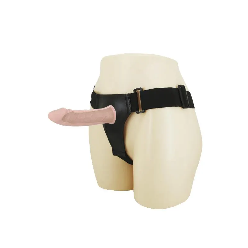 Arnés con Dildo Hueco y Vibración 15.5 x 4.2 cm Natural · BAILE · Anillos para el Pene — foto 2