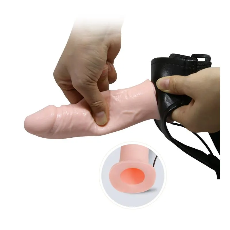 Arnés con Dildo Hueco y Vibración 15.5 x 4.2 cm Natural · BAILE · Anillos para el Pene — foto 5