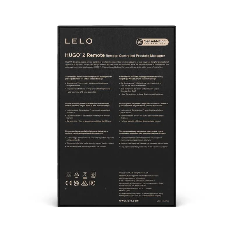 Hugo 2 Masajeador Prostático con Control Remoto Negro · LELO · Anal — Foto 6