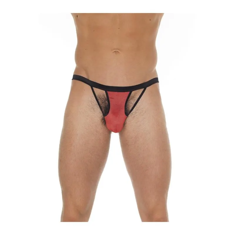 Tanga con Tiras Rojo y Negro Talla Única · AMORABLE · Tangas y Braguitas