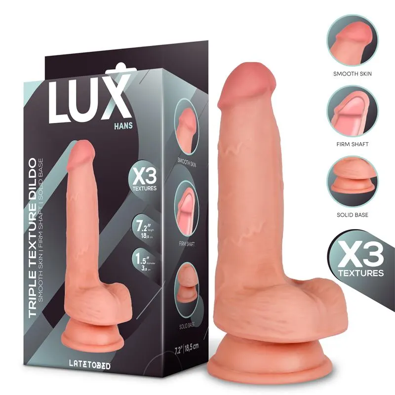 Hans Dildo Triple Densidad con Testículos 7.2 · LUX · Dildos