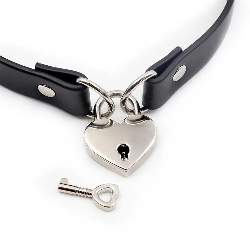 Collar con Candado de Corazón Cuero Vegano Talla Única · CINDERELLA · Accesorios y Sets — photo 3