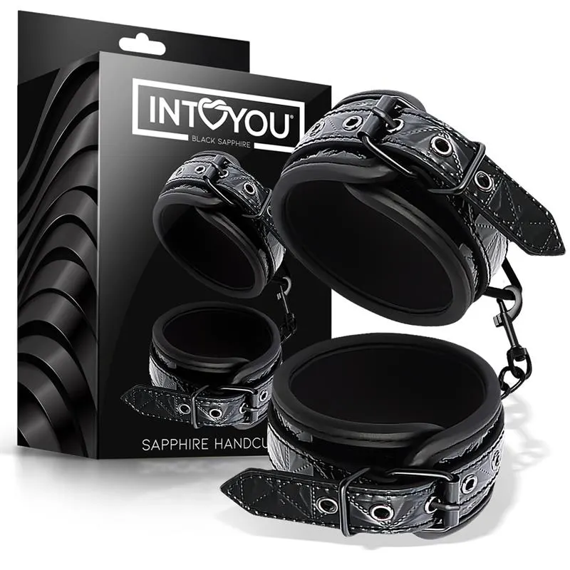 Esposas para Muñeca Ajustable Sapphire Cuero Vegano · BLACK SAPPHIRE · Accesorios y Sets