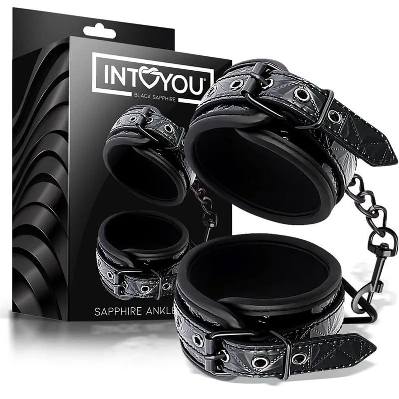 Esposas para Tobillo Ajustable Sapphire Cuero Vegano · BLACK SAPPHIRE · Accesorios y Sets